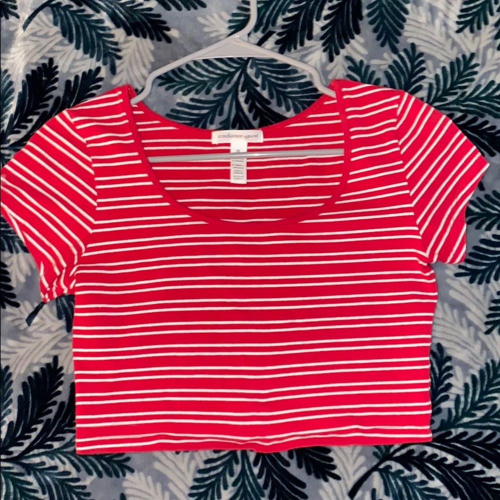 red striped crop top